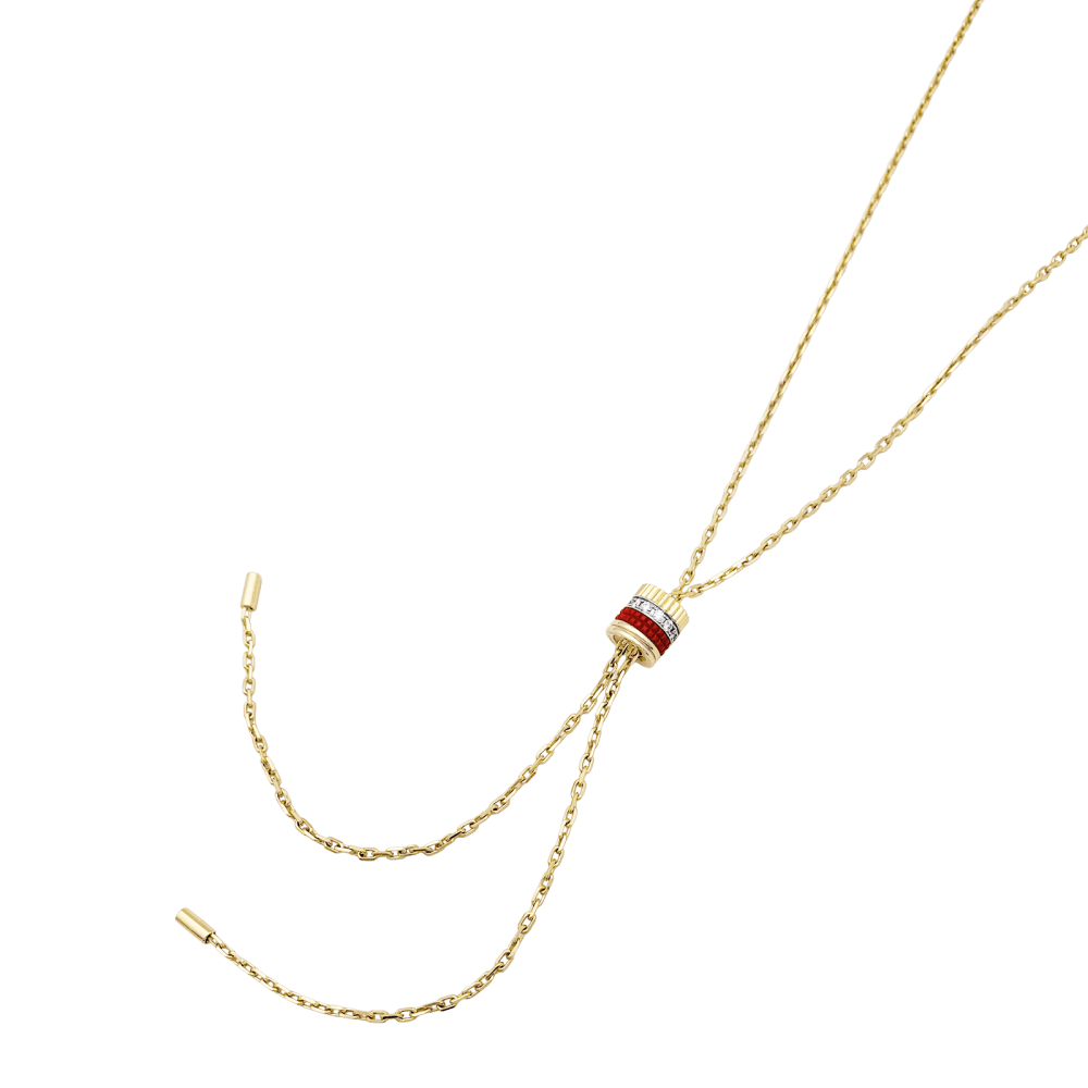Necklace Sautoir BOUCHERON "Cravate Quatre Red Edition" in white gold, yellow gold, rose gold, ceramic and diamonds - Image 5