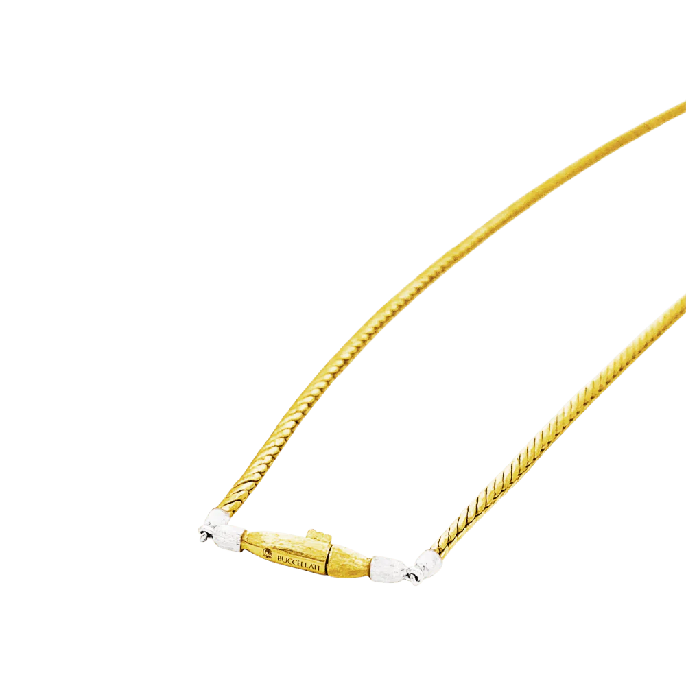 Necklace BUCCELLATI "Valentina" stitch in yellow gold, white gold and diamonds - Image 3