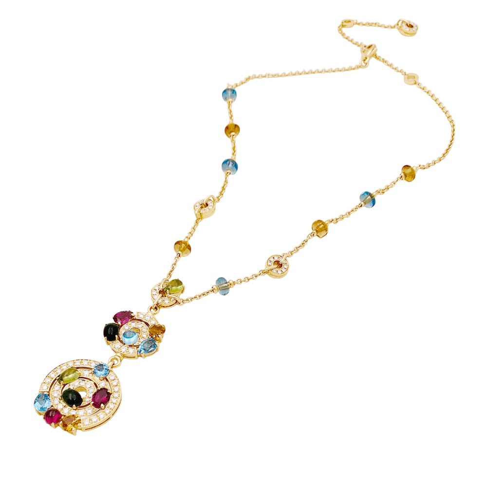 BULGARI "Astrale" chain necklace in yellow gold, topaz, citrine, peridots, rhodolite, tourmaline and diamonds - Image 3
