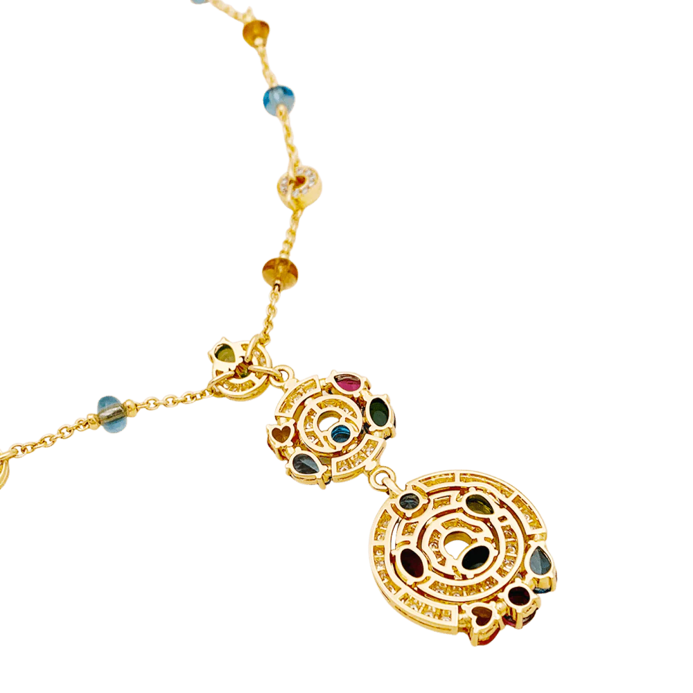 BULGARI "Astrale" chain necklace in yellow gold, topaz, citrine, peridots, rhodolite, tourmaline and diamonds - Image 5