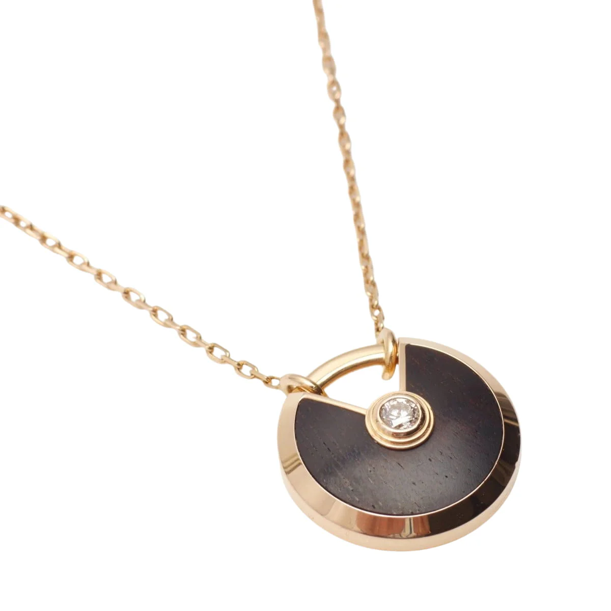 Necklace Long necklace CARTIER "Amulette PM" in rose gold, wood amourette and diamond - Image 3