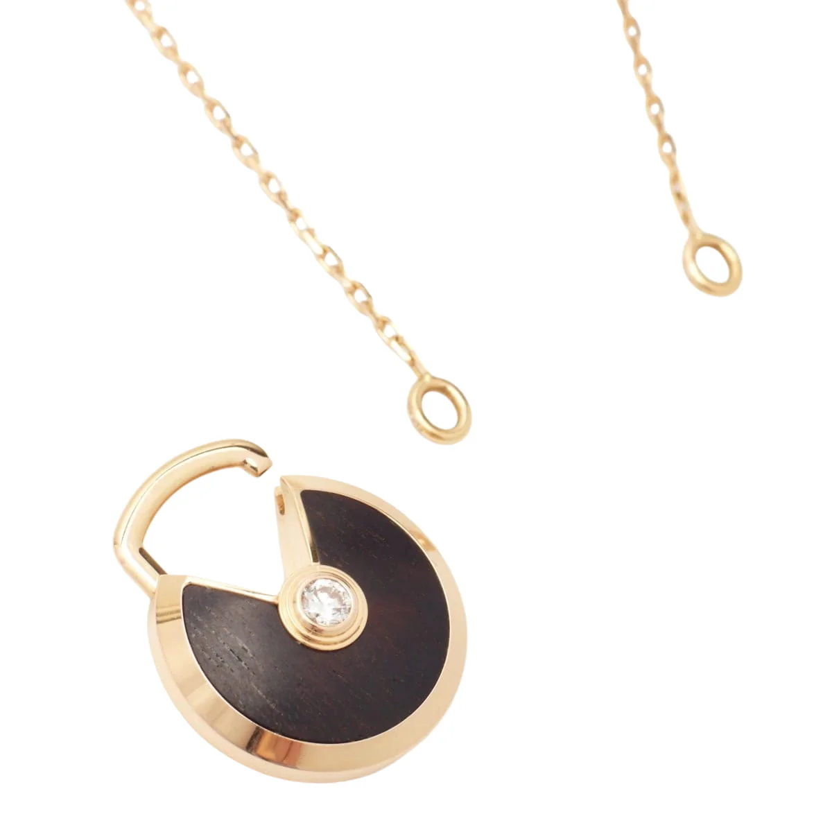 Necklace Long necklace CARTIER "Amulette PM" in rose gold, wood amourette and diamond - Image 5