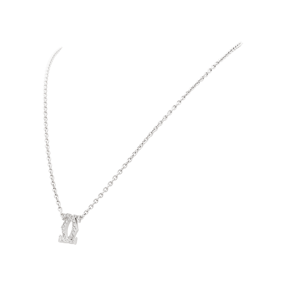 Necklace Pendant CARTIER "Double C" in White gold and Diamonds - Image 3