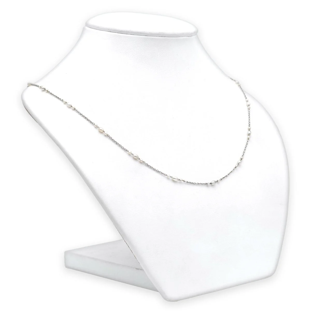 Necklace Chain in White gold and Pearls - Image 5