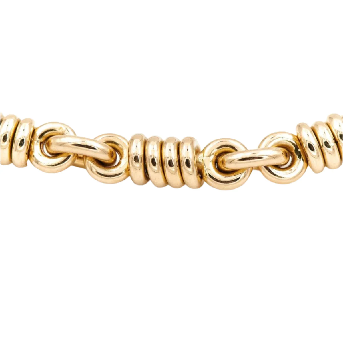 Chain necklace in yellow gold, white gold and diamond - Image 4