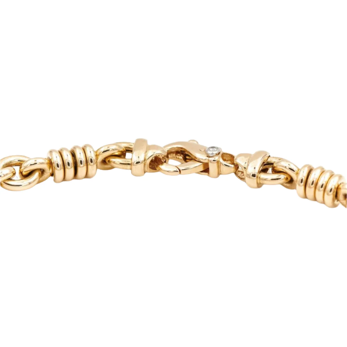 Chain necklace in yellow gold, white gold and diamond - Image 5