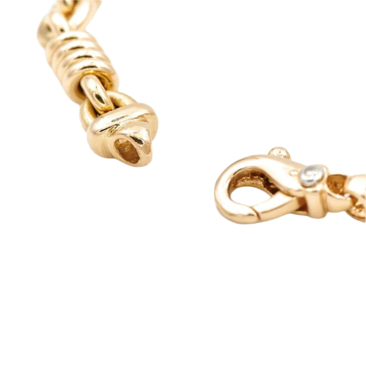 Chain necklace in yellow gold, white gold and diamond - Image 6