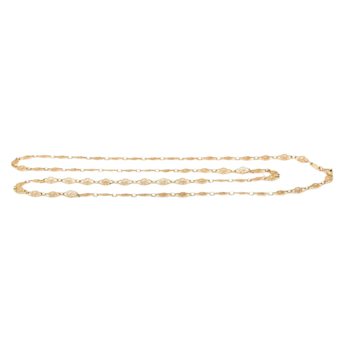 Filigree chain necklace in yellow gold - Image 3