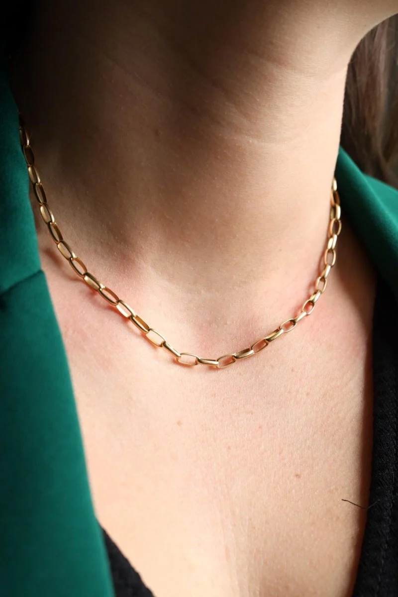 Cable link chain necklace in yellow gold - Image 3