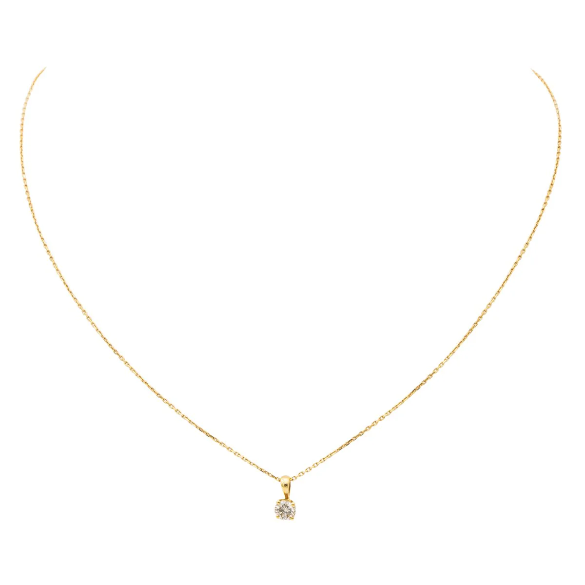 Chain Necklace + pendant Yellow Gold Diamond - Image 3