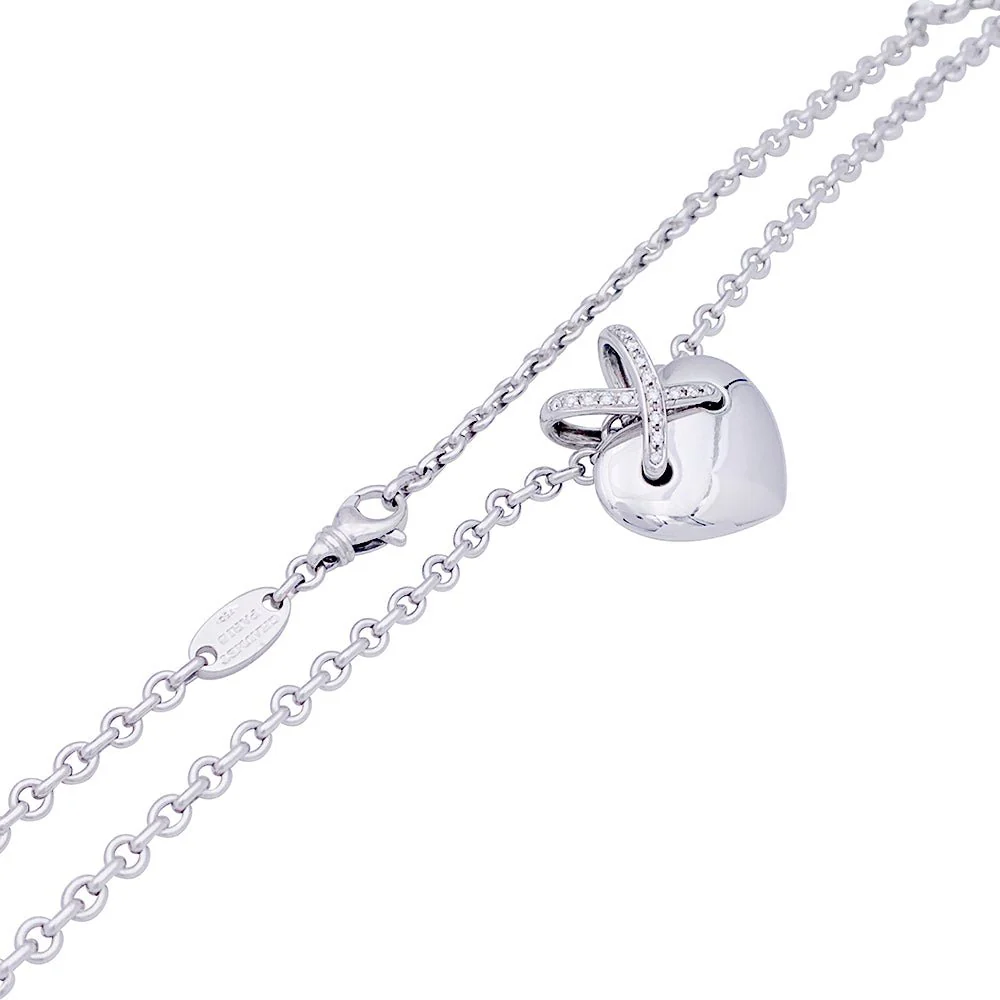 CHAUMET necklace, “Coeur Liens”, white gold and diamonds - Image 4