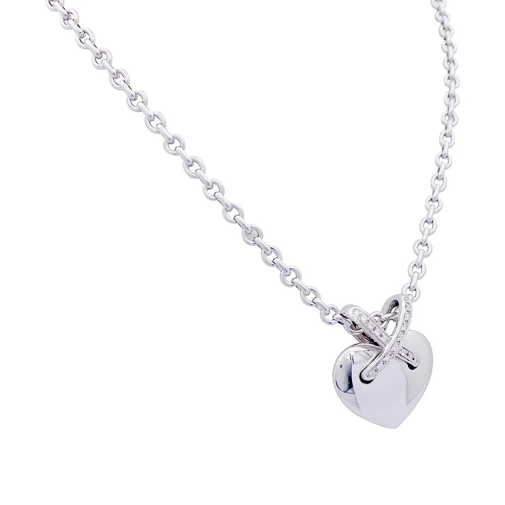 CHAUMET necklace, “Coeur Liens”, white gold and diamonds - Image 5