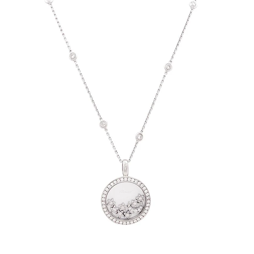 Necklace CHOPARD "Happy Diamonds" in white gold and diamonds