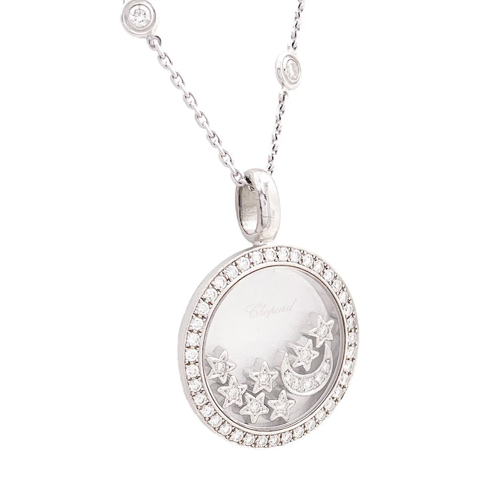 Necklace CHOPARD "Happy Diamonds" in white gold and diamonds - Image 3