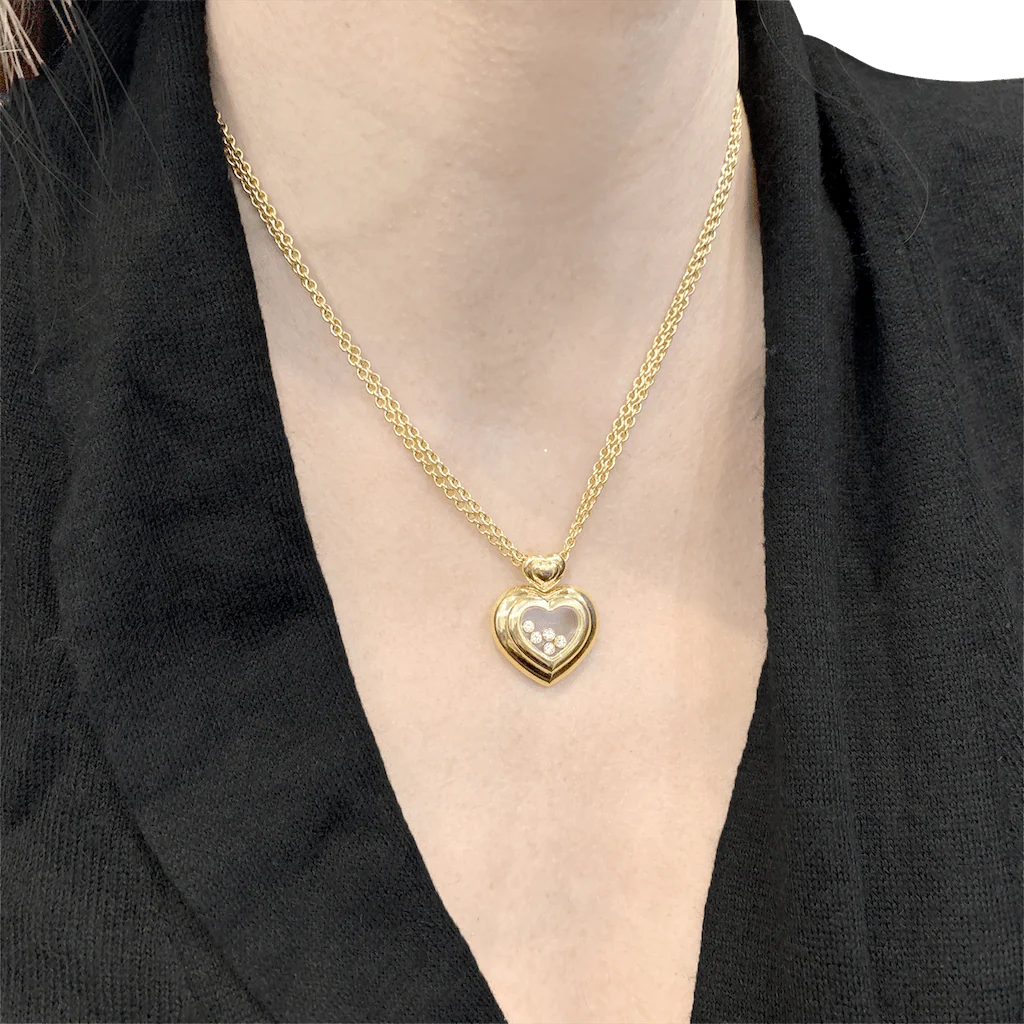 Necklace CHOPARD "Happy Diamonds" in yellow gold and diamonds - Image 2