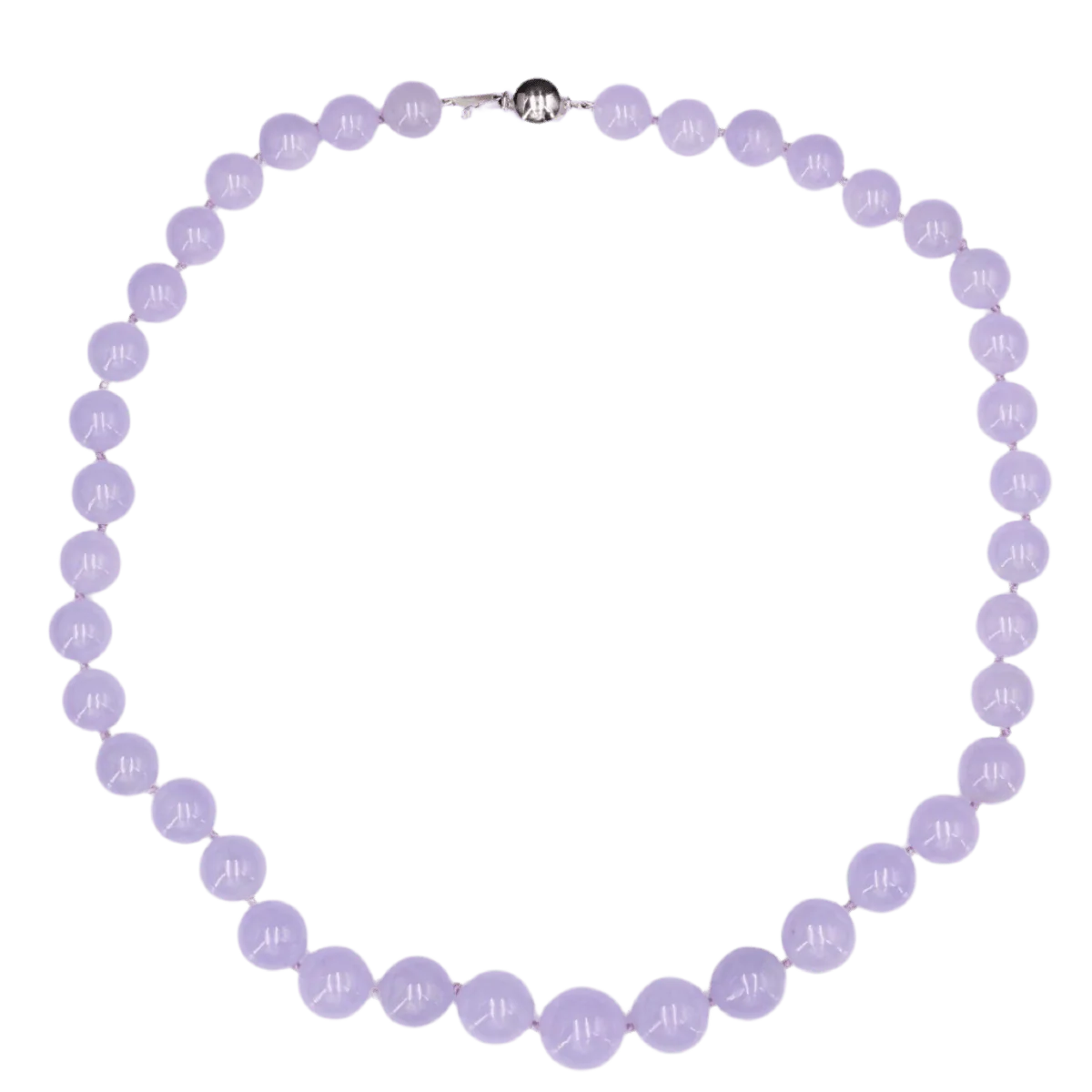 Necklace Beads in white gold and jade - Image 3