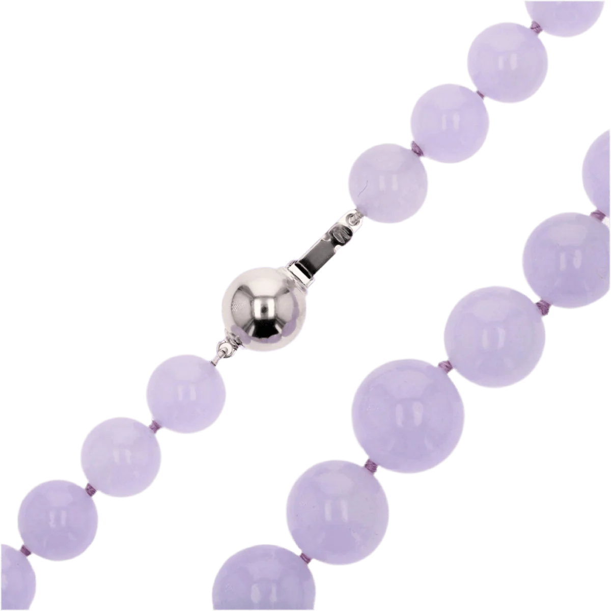 Necklace Beads in white gold and jade - Image 4