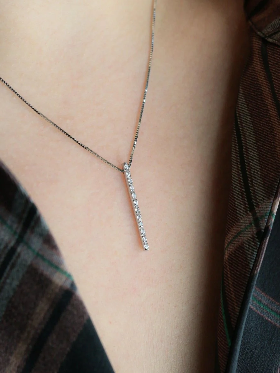 Necklace Pendant in white gold and diamonds - Image 2