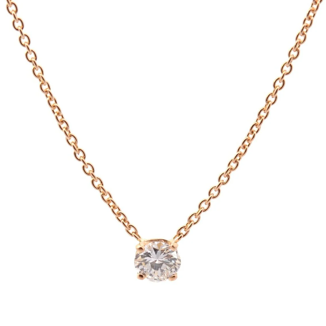 Yellow gold and diamond pendant necklace