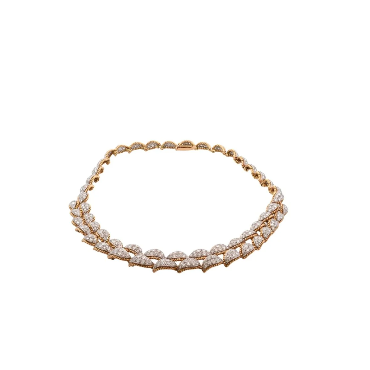 Yellow gold and diamond necklace - Image 3