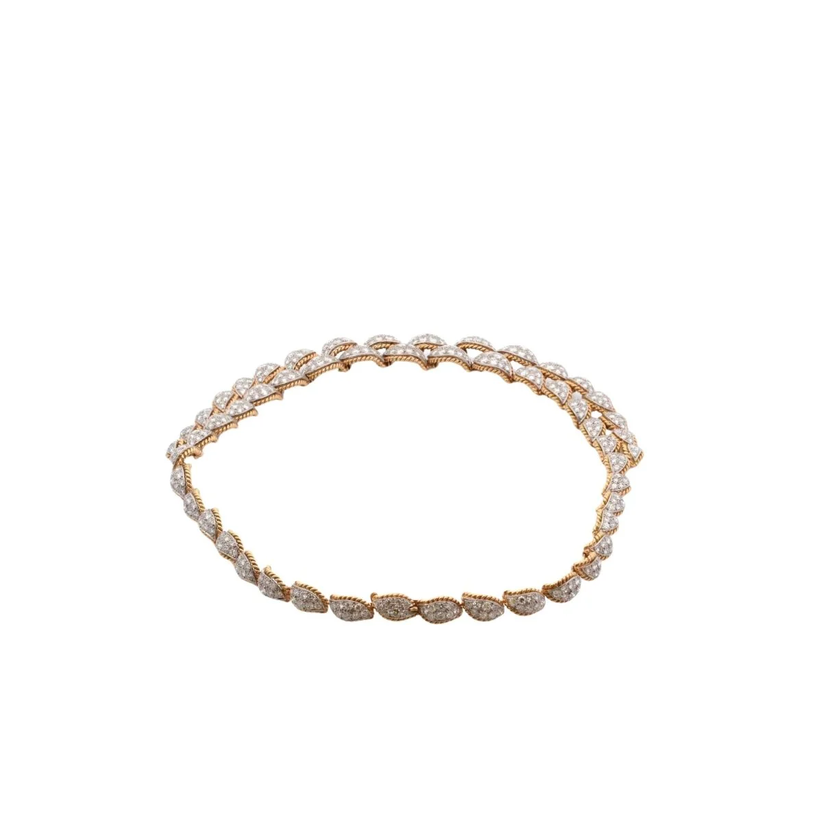 Yellow gold and diamond necklace - Image 4