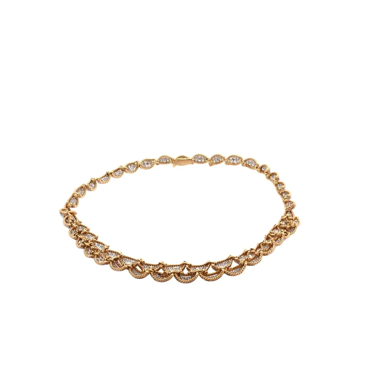 Yellow gold and diamond necklace - Image 5