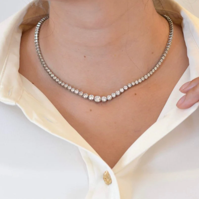 Platinum diamond necklace - Image 2