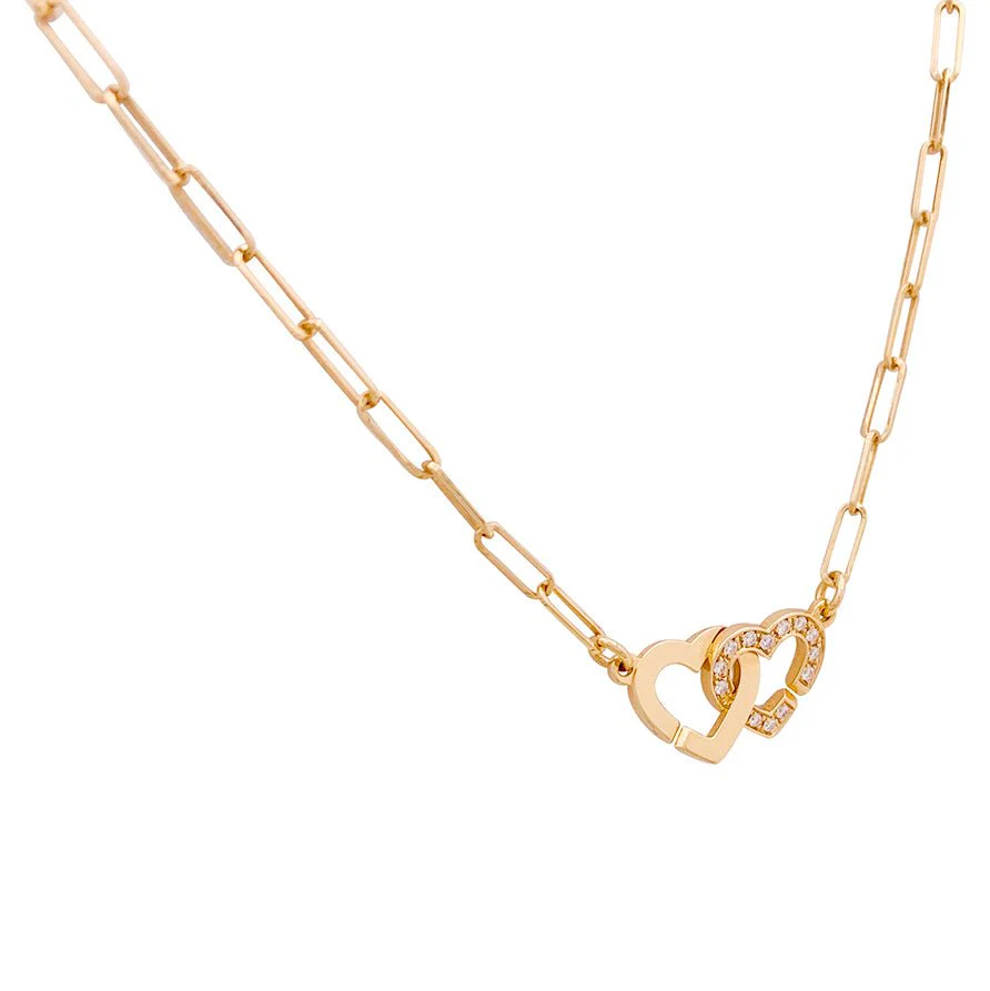 DINH VAN "Double Heart" necklace in rose gold and diamonds - Image 3