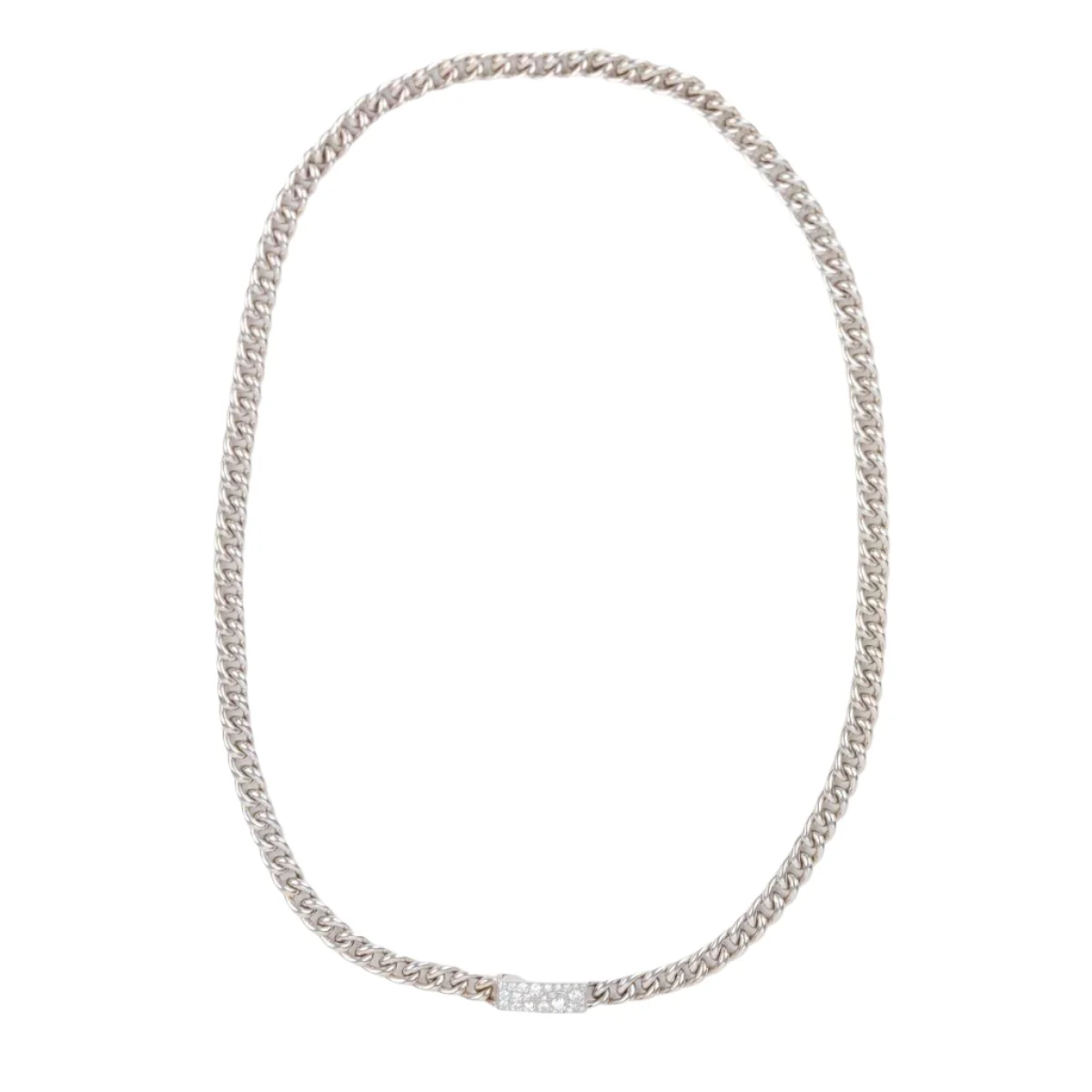 DIOR curb chain necklace in white gold and diamonds