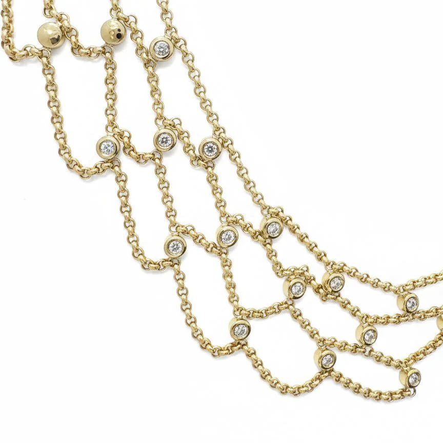 CHOPARD "Les Chaînes" Drapery necklace in yellow gold and diamonds - Image 2