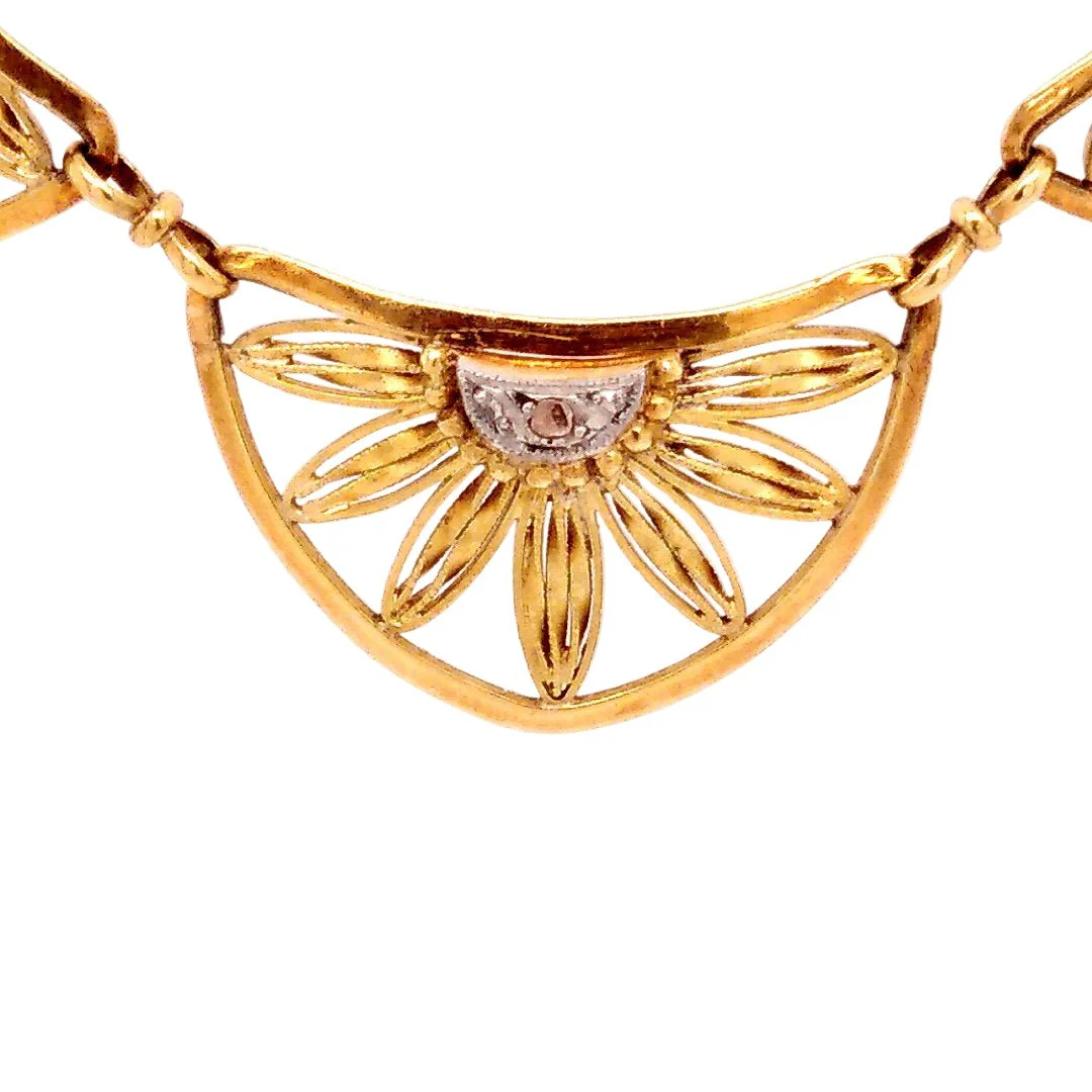Necklace Drapery in yellow gold, white gold, and diamonds - Image 2
