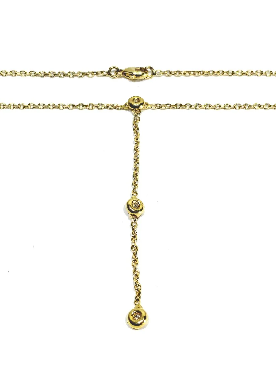 Necklace in yellow gold and diamonds. - Image 8