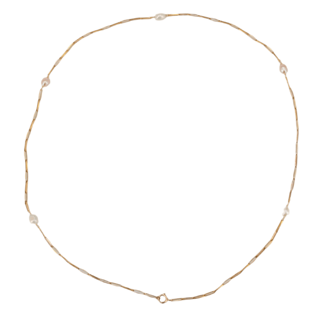 Necklace Mesh rose gold and pearls - Image 3