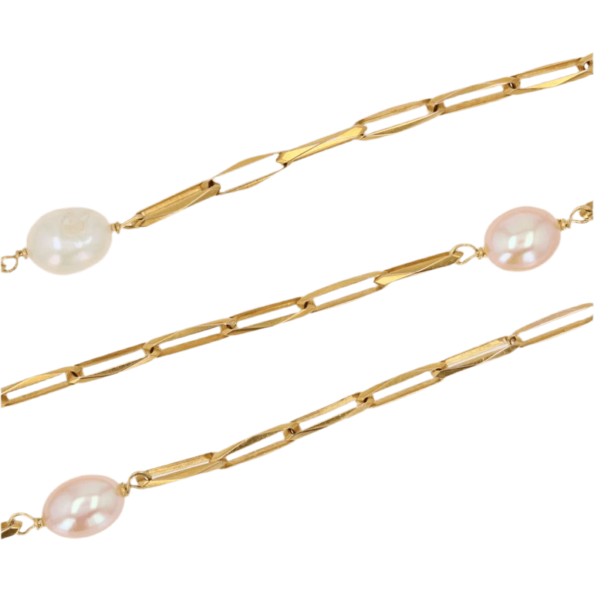 Necklace Mesh rose gold and pearls - Image 4