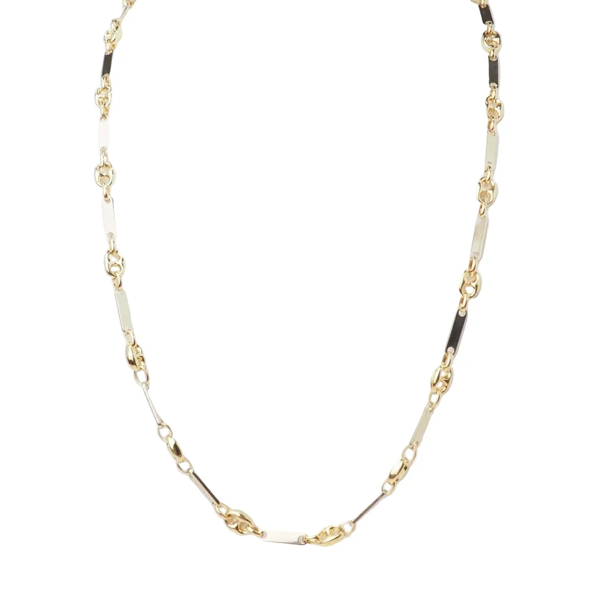 yellow and white gold coffee bean necklace