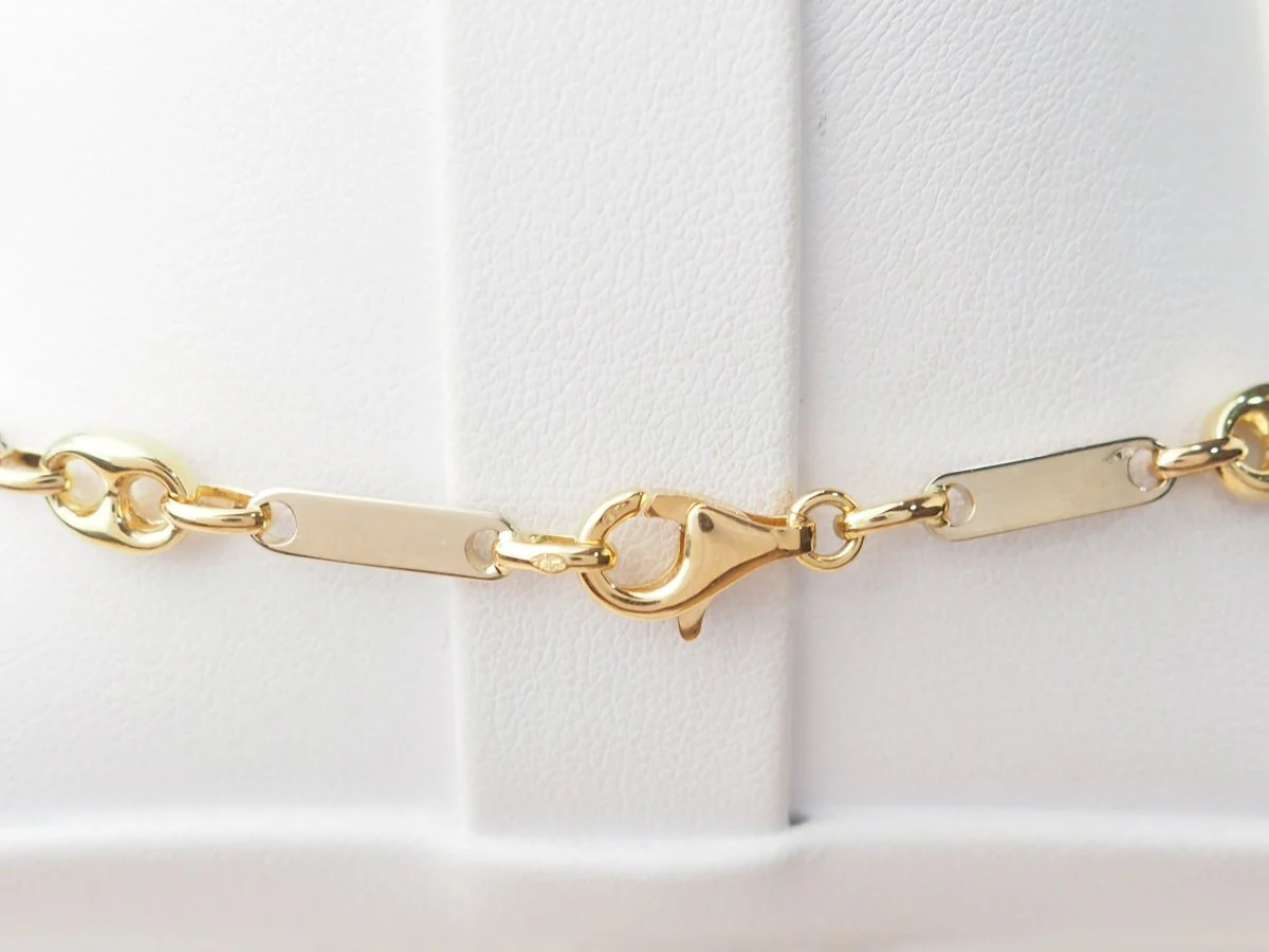yellow and white gold coffee bean necklace - Image 6