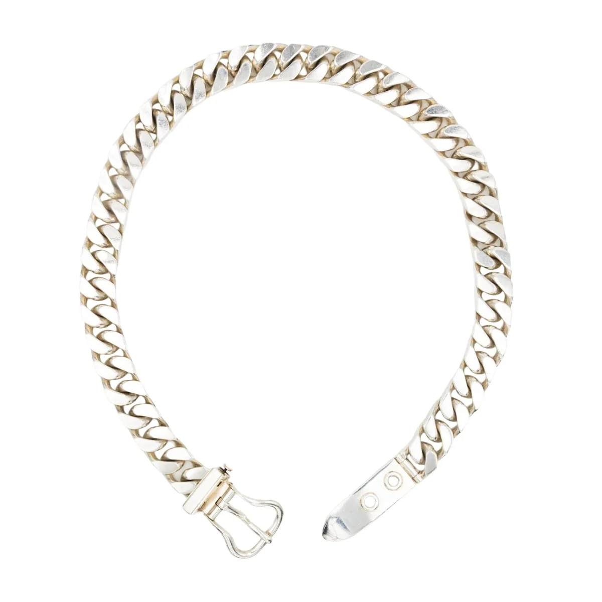 Necklace HERMÈS by Gaëtan de Percin "Boucle Sellier" in silver - Image 3