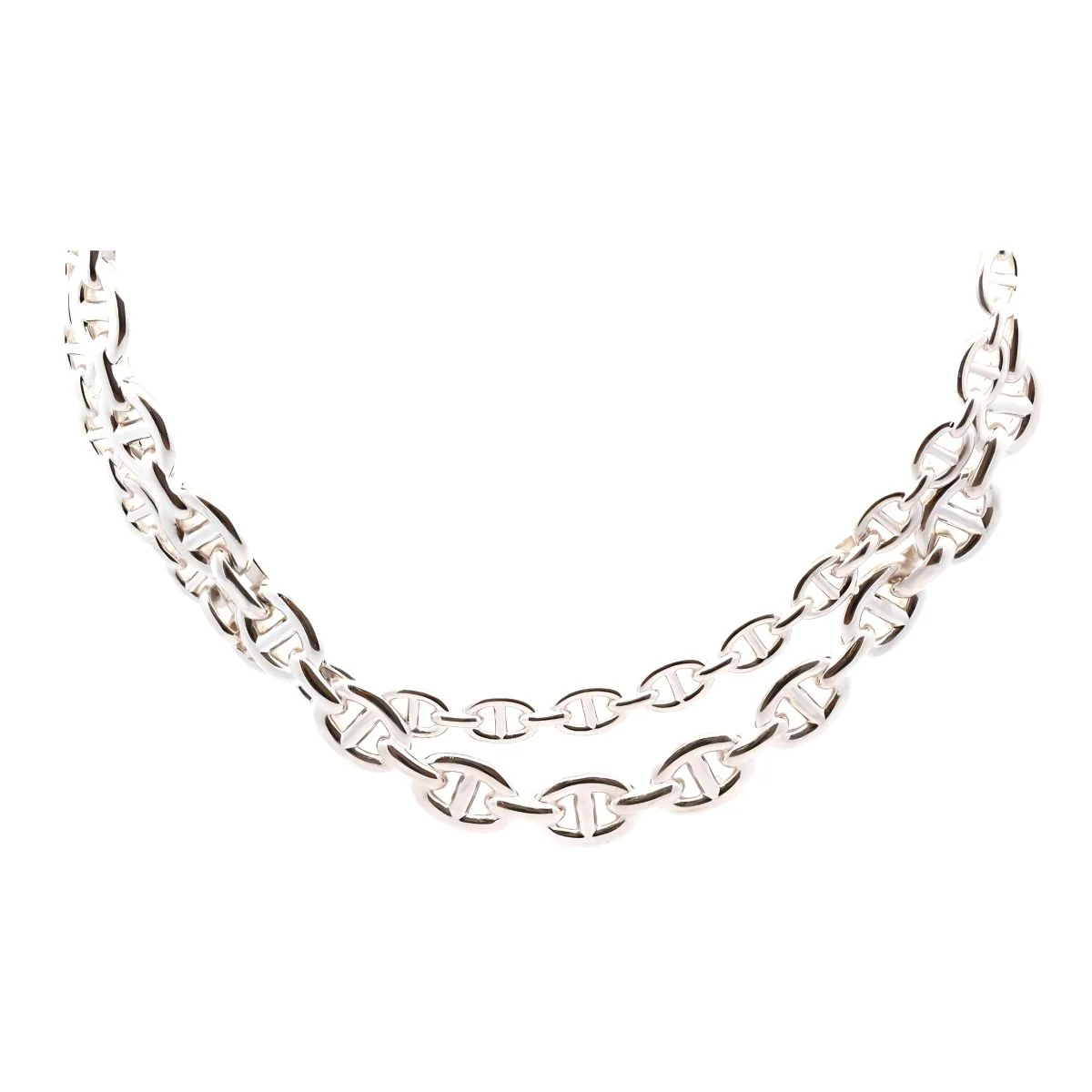 HERMÈS "chaîne d'Ancre Enchaînée" necklace in silver