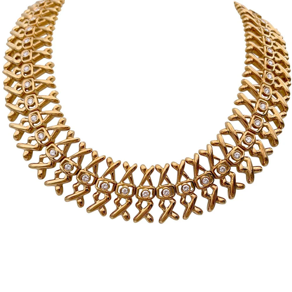 LALAOUNIS choker necklace in yellow gold and diamonds - Image 6