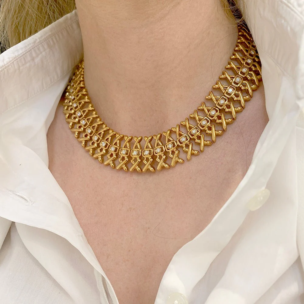 LALAOUNIS choker necklace in yellow gold and diamonds - Image 9