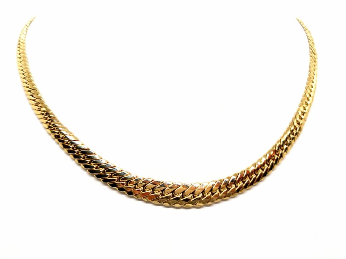 English mesh necklace Yellow gold