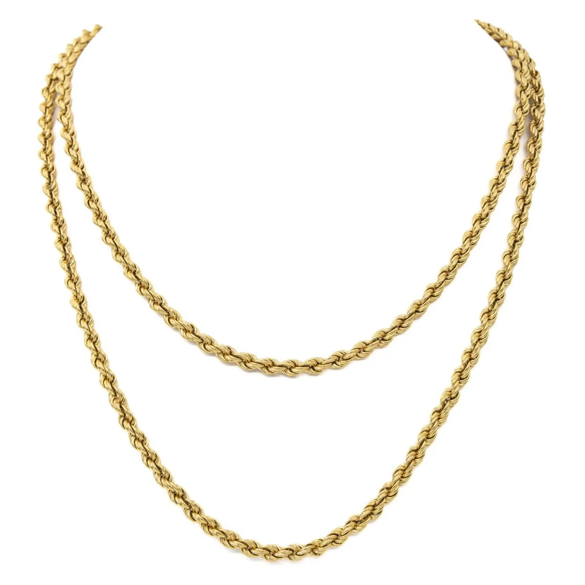 Yellow gold rope mesh chain necklace - Image 13