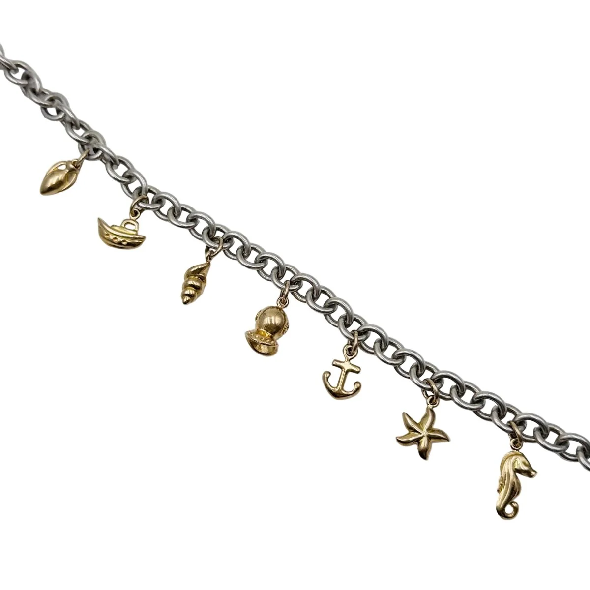 Link Necklace in Yellow gold and Silver - Image 6