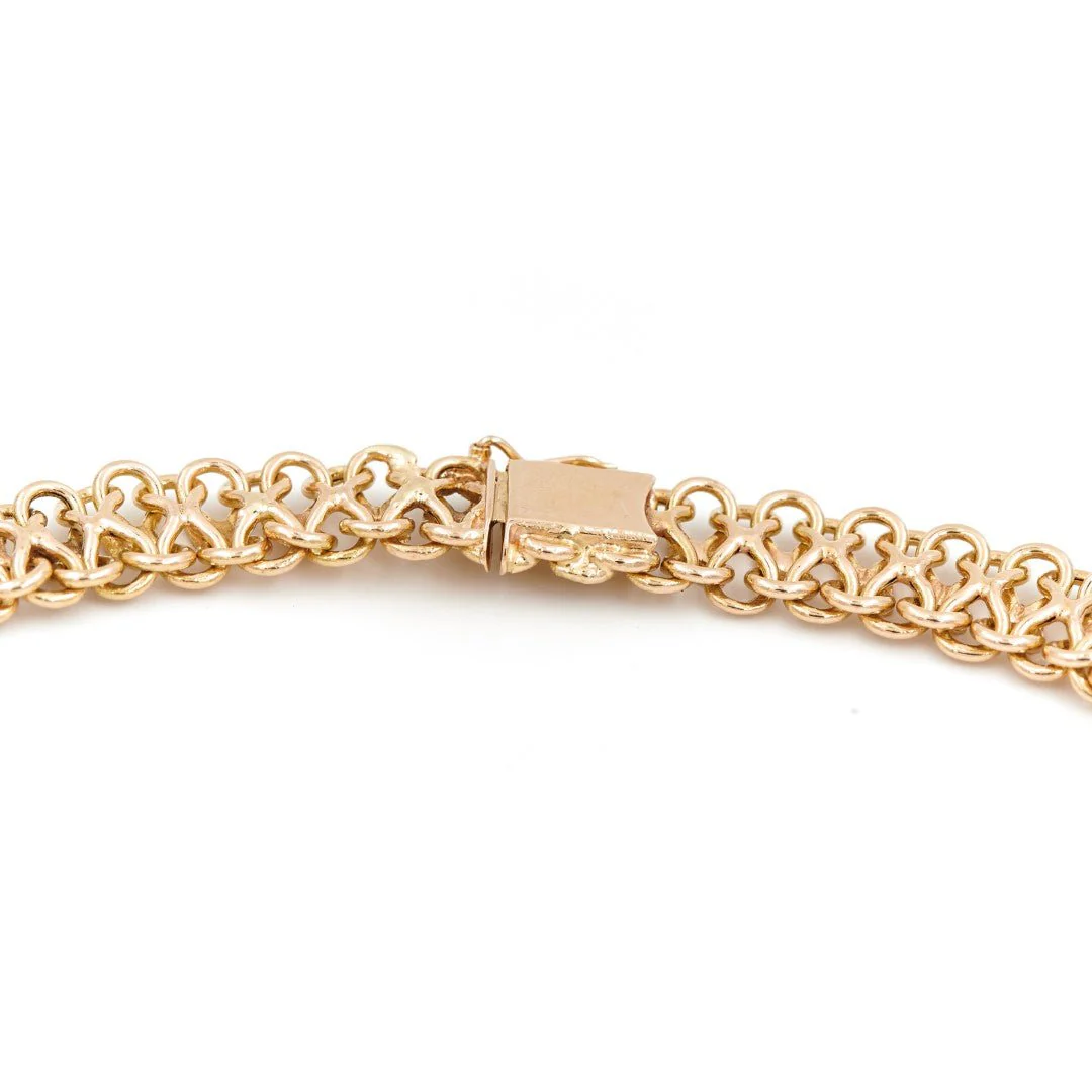 Fancy mesh chain necklace in yellow gold - Image 4
