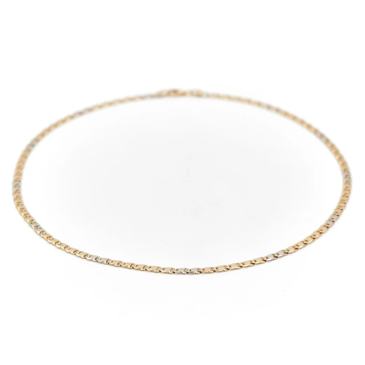 Fancy mesh chain necklace in yellow gold - Image 2