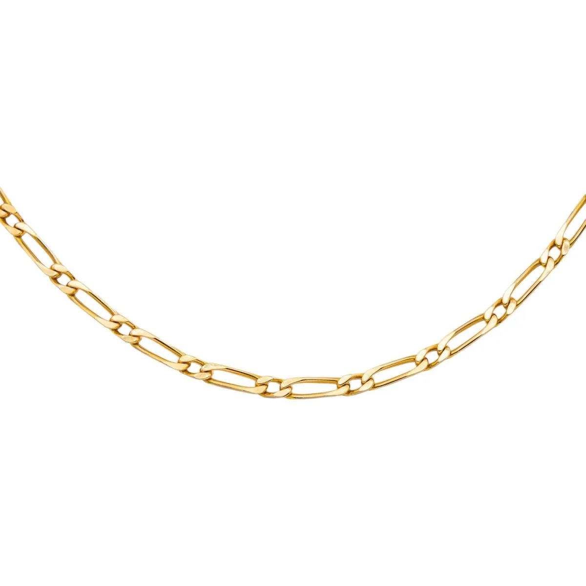 Link Necklace Figaro chain Gold Yellow