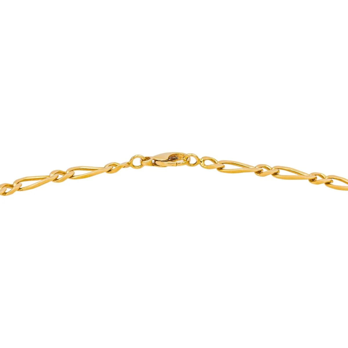 Link Necklace Figaro chain Gold Yellow - Image 5