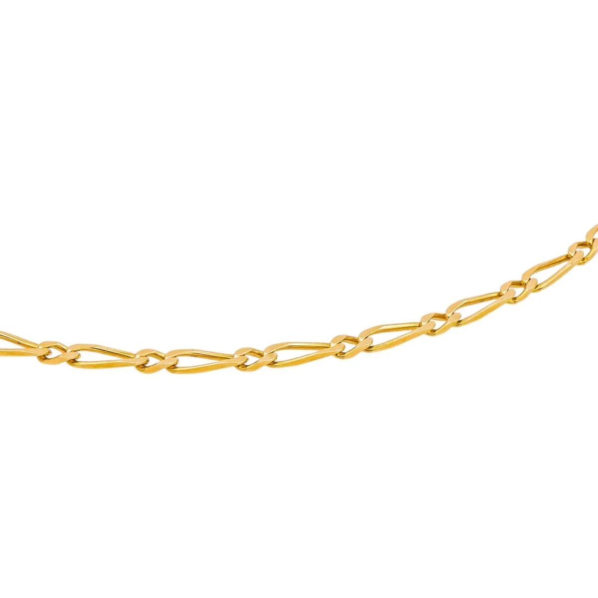 Link Necklace Figaro chain Gold Yellow - Image 7