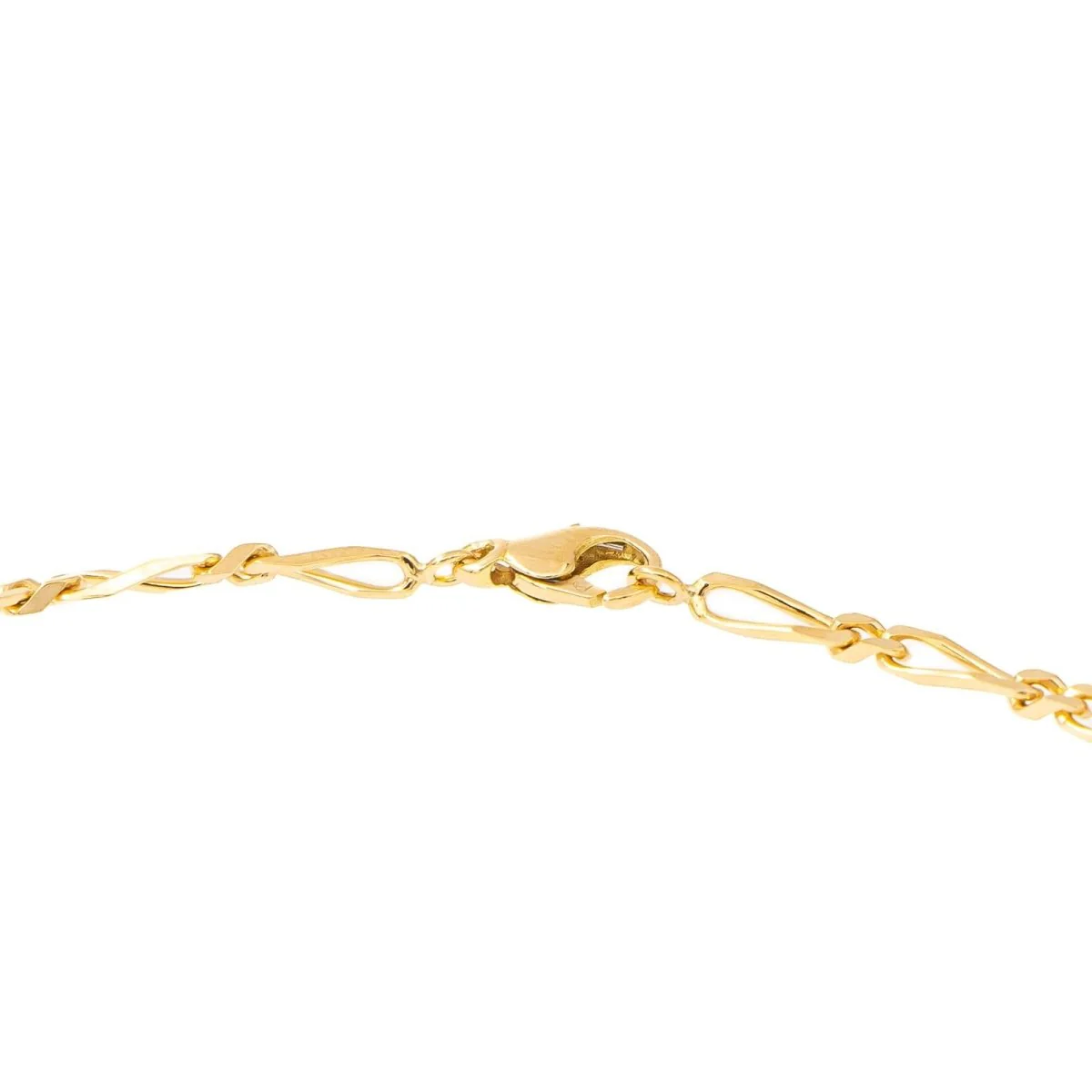 Figaro mesh chain necklace in yellow gold - Image 5