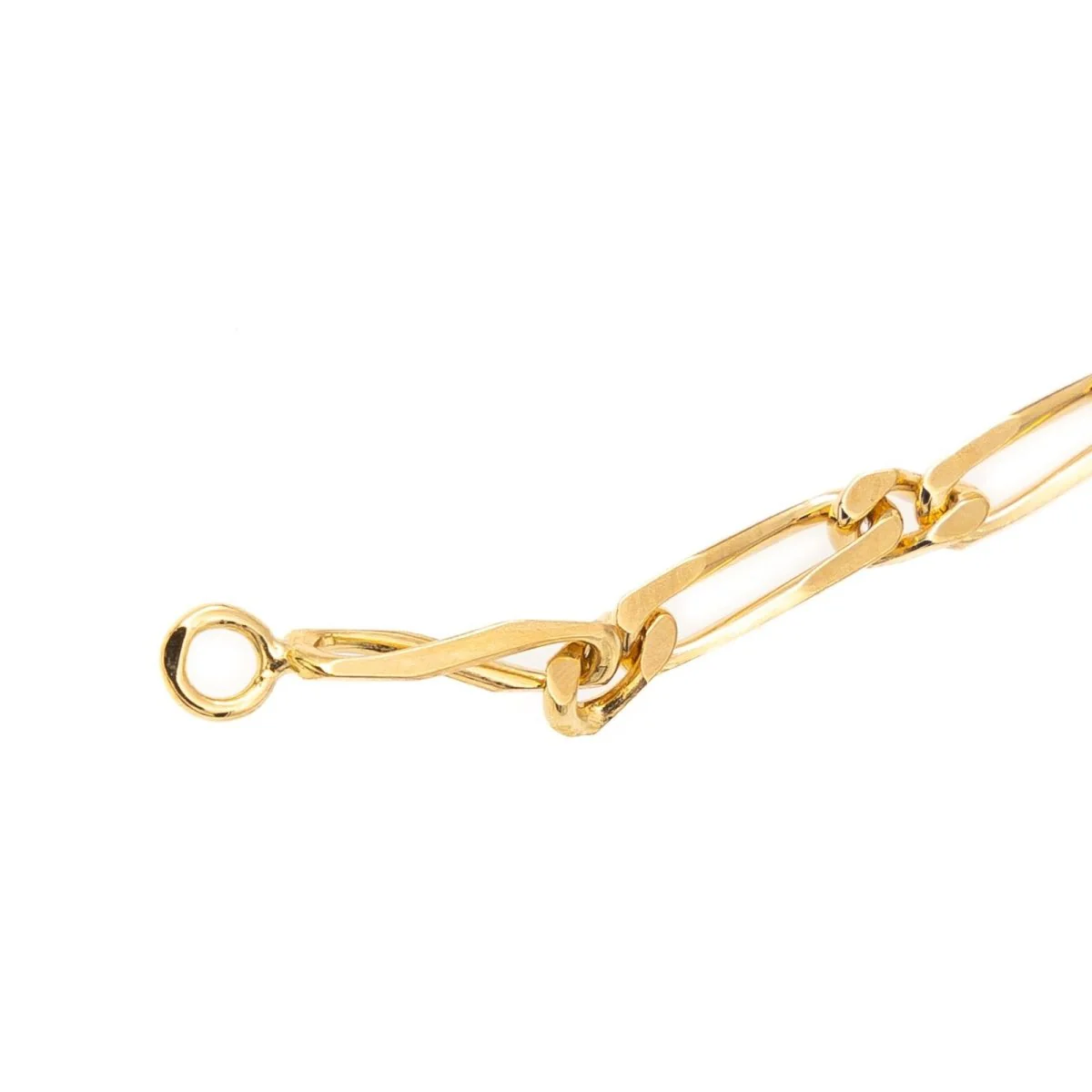 Figaro mesh chain necklace in yellow gold - Image 6